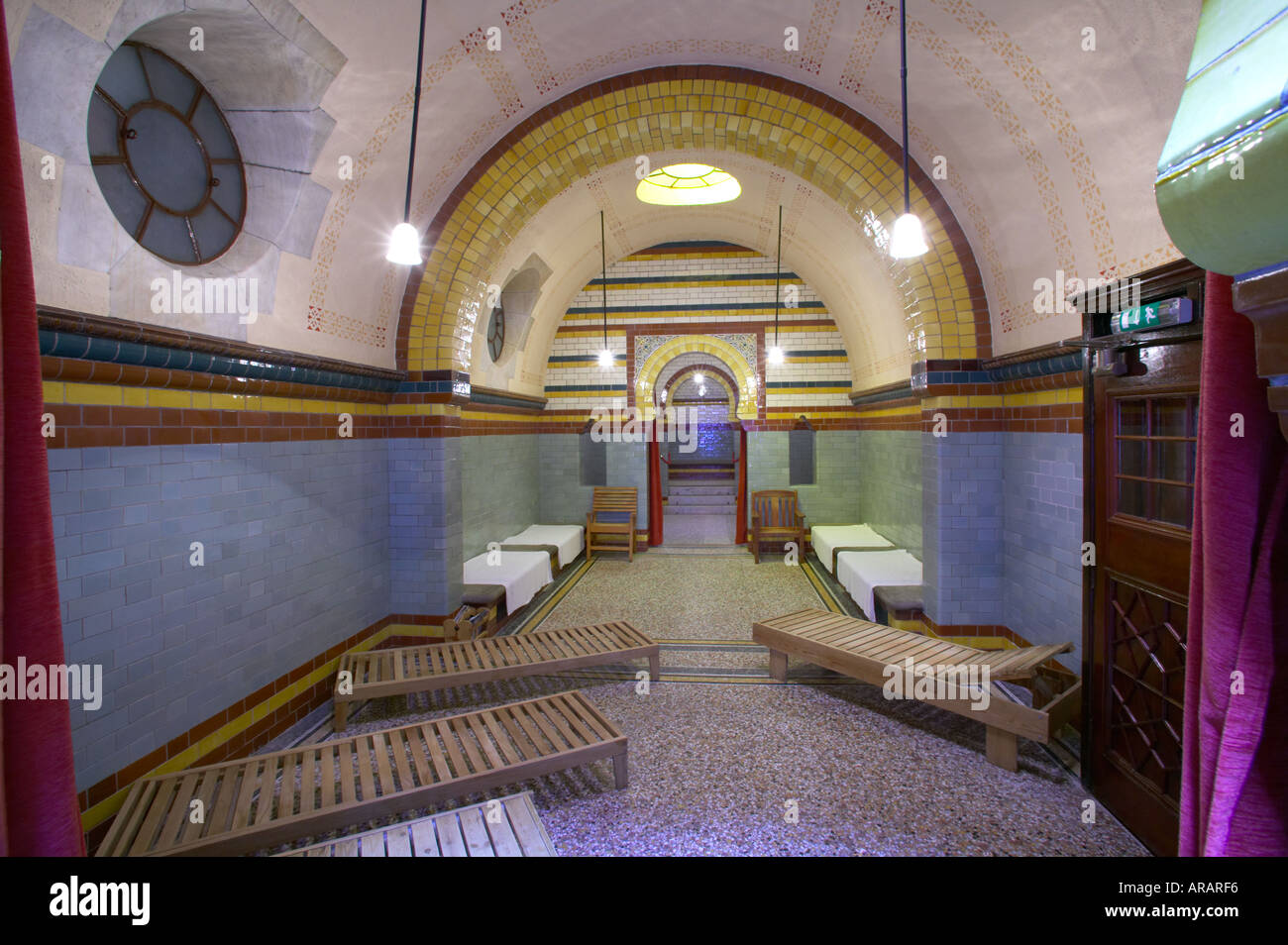 Interior of the Turkish Spa Baths in Harrogate Yorkshire showing the artisic decor Stock Photo