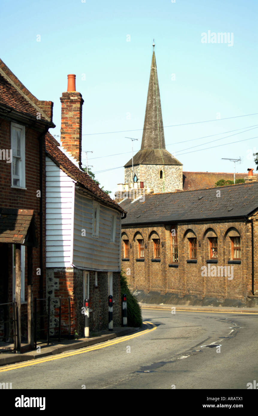 Houses and St Martins Church in Eynsford Kent Stock Photo Alamy