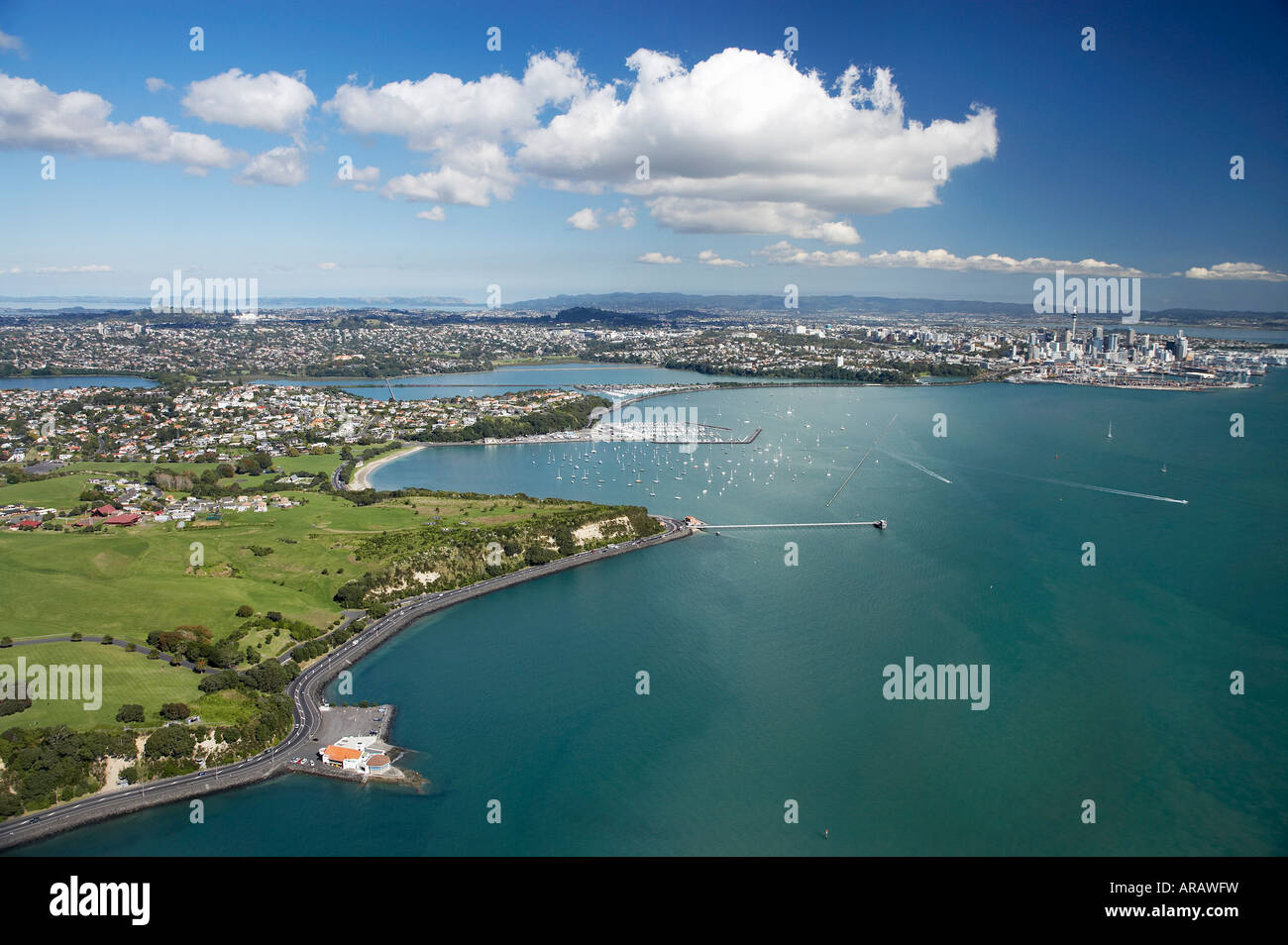 Bastion Point Auckland North Island New Zealand Aerial Stock Photo Alamy