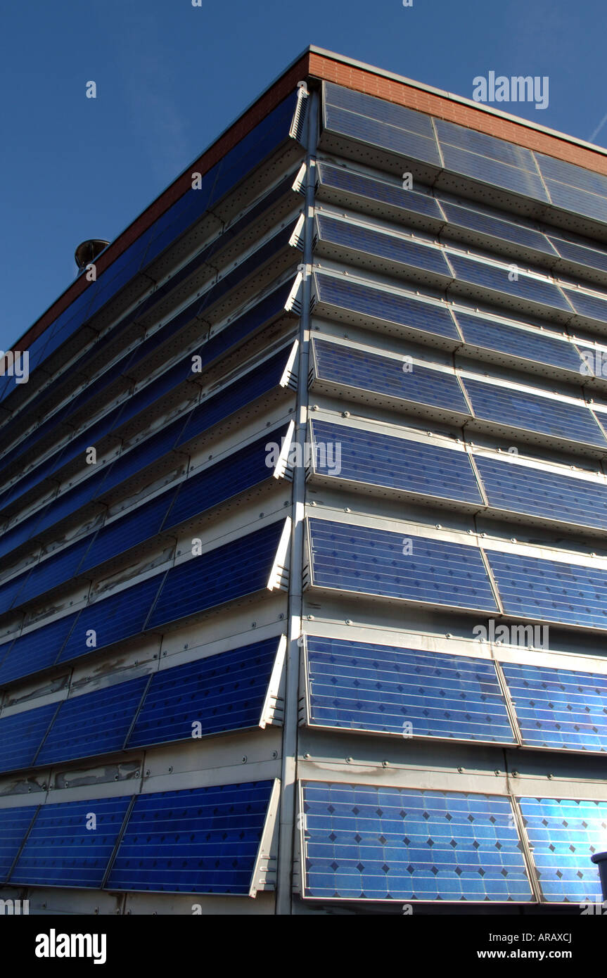 Solar panels on the roof of the Solaire a green building in Battery