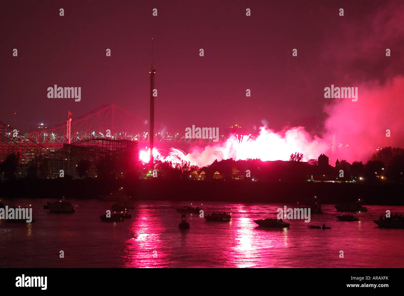 Fireworks over Montreal, Quebec, Canada Stock Photo Alamy