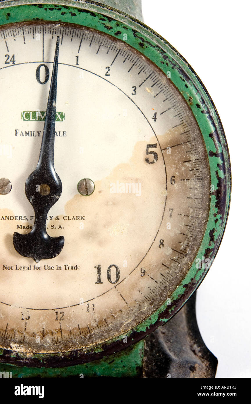 close up shot of a scale from the 1950s Stock Photo