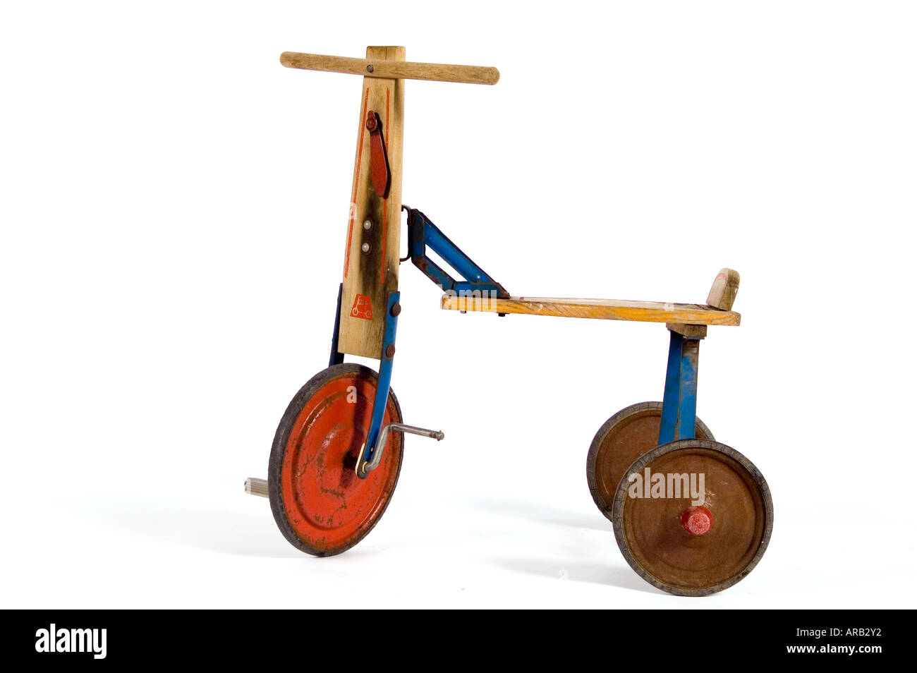 Side shot of a 1940 s child s tricycle on white background Stock Photo -  Alamy