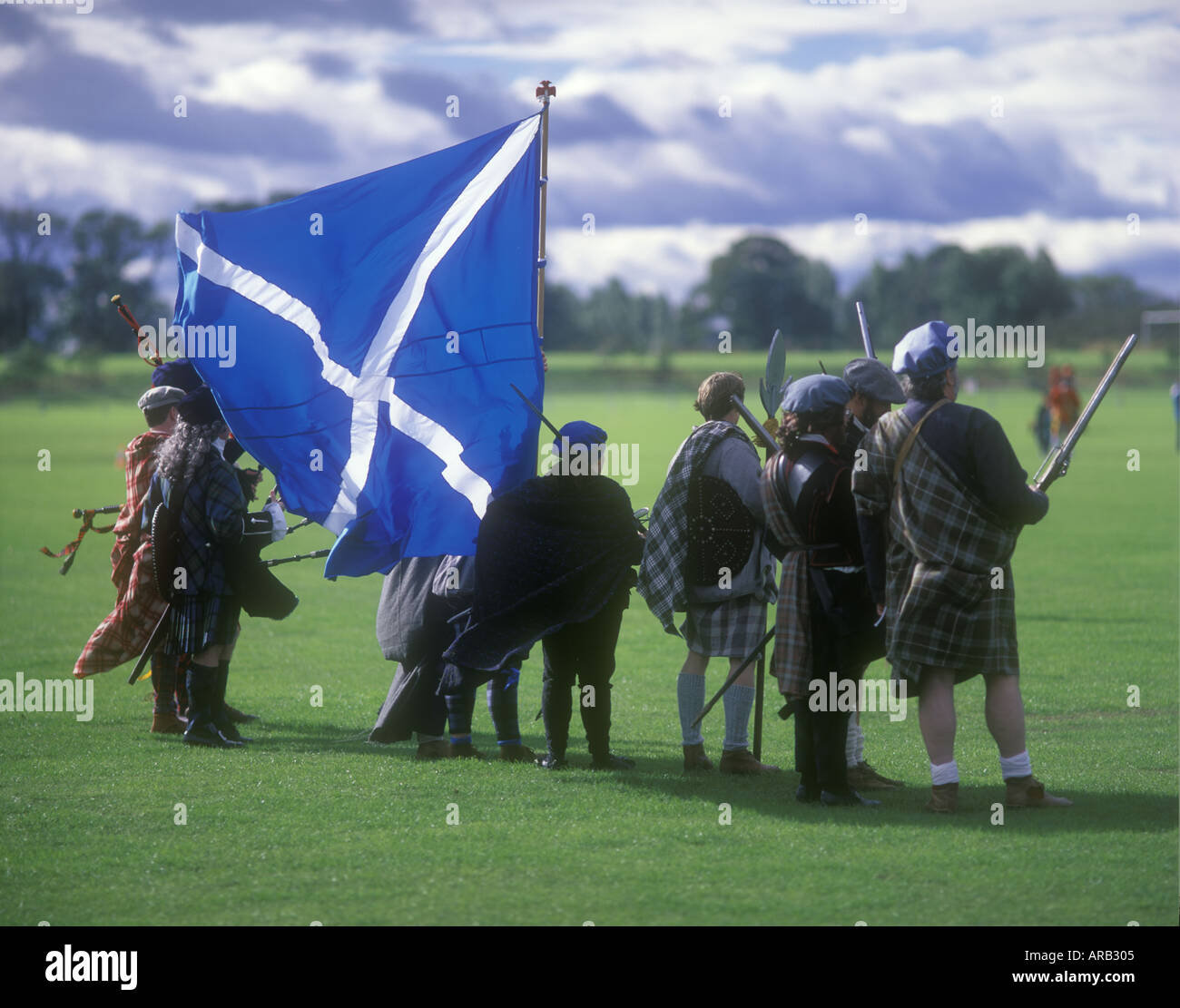 18th century Scottish soldiers re enactment of the Battle of Prestonpans 1745 East Lothian Scotland Stock Photo