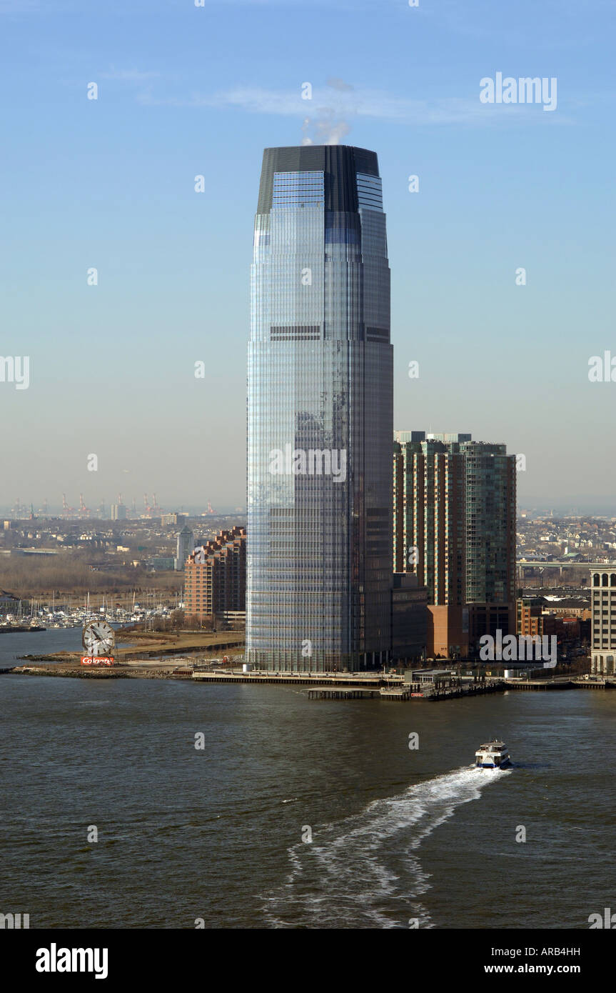 The Goldman Sachs building in Jersey City NJ seen from NYC Stock Photo