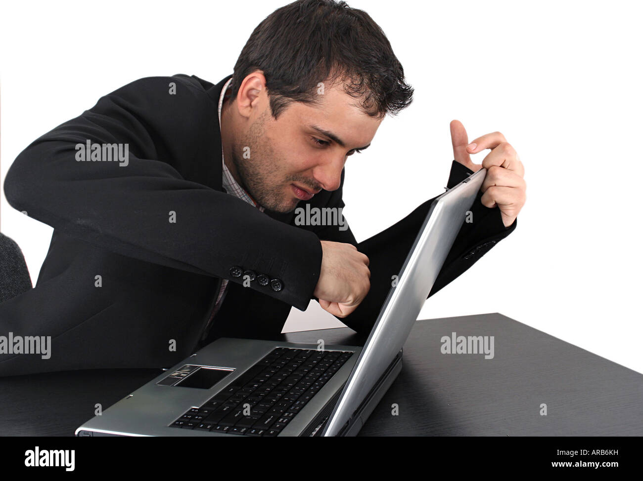 Closeup image of an angry business man Stock Photo - Alamy