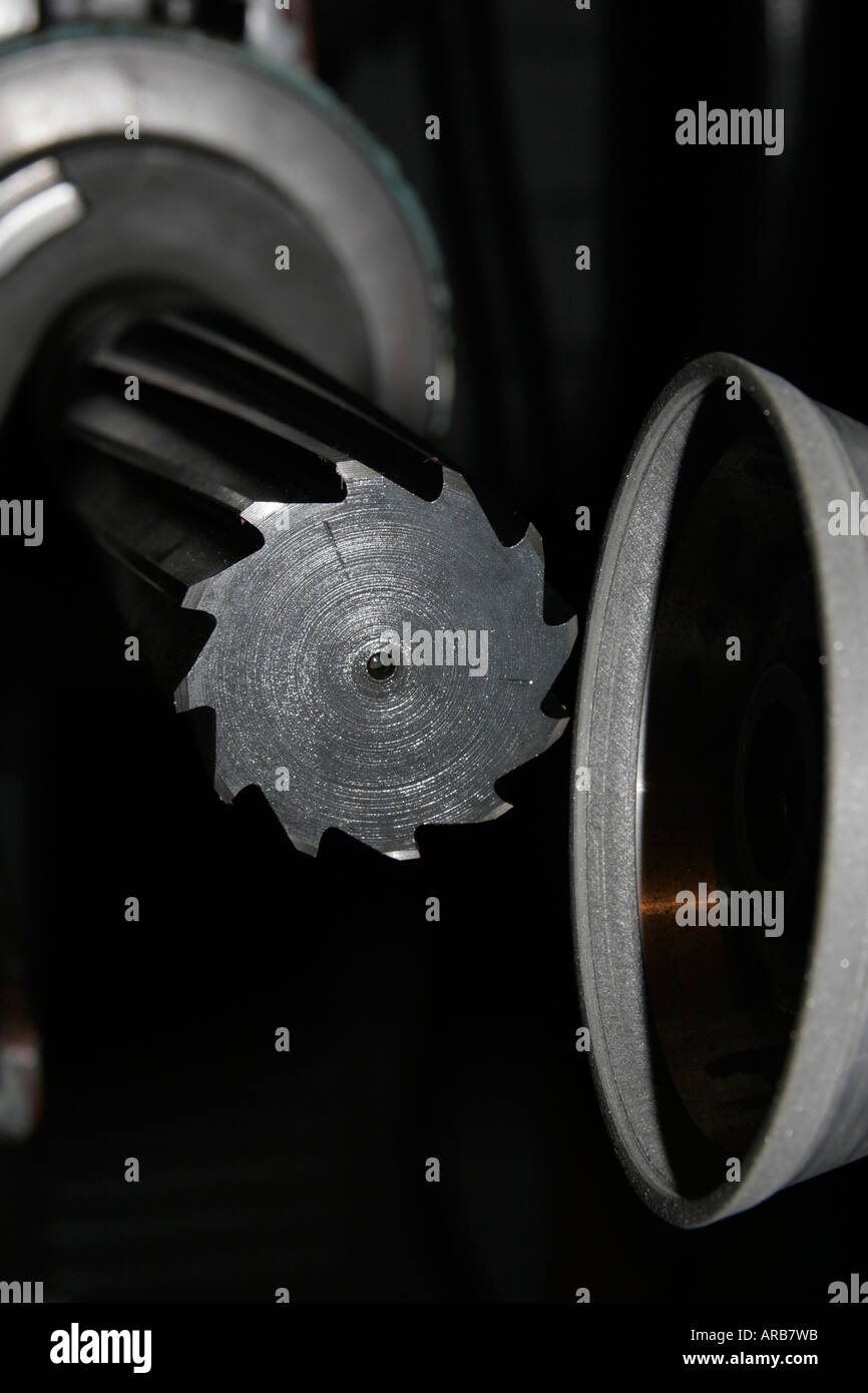 Circular carbide saw blade sharpener grinding machine Stock Photo - Alamy