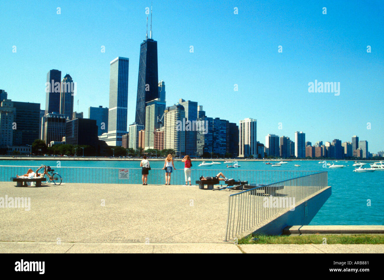 Chicago skyline and Lake Michigan USA Stock Photo - Alamy