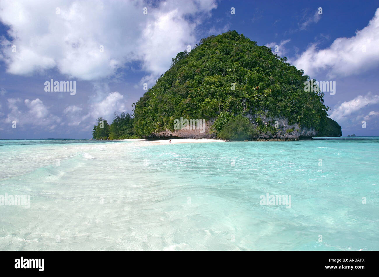 geography / travel, Palau, Island 'Sleeping Gorilla', landscape, beach, rock, nature, sea, near Island Peleliu, Micronesia, Additional-Rights-Clearance-Info-Not-Available Stock Photo