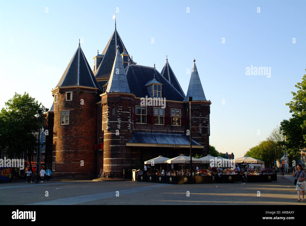 geography / travel, Netherlands, Amsterdam, buildings, Waaggebouw, exterior view, built: 15th century, Additional-Rights-Clearance-Info-Not-Available Stock Photo