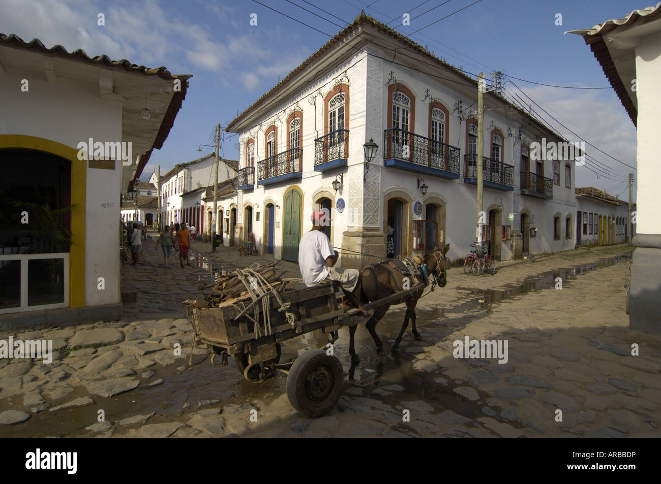 Geography Travel Brazil Paraty Street Scenes Cart On A - 