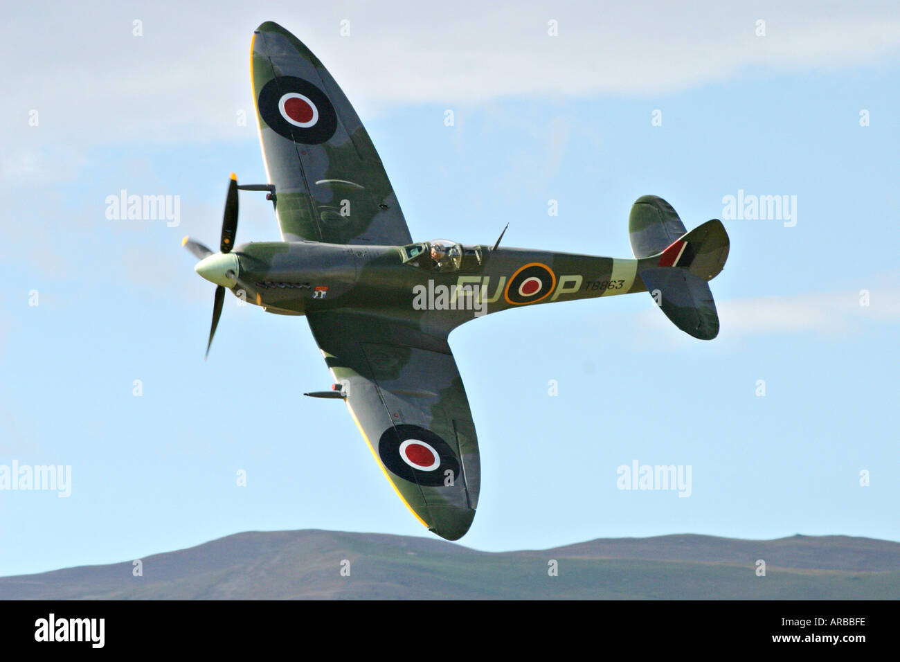 Supermarine Spitfire British and allied WWII Fighter Plane Stock Photo