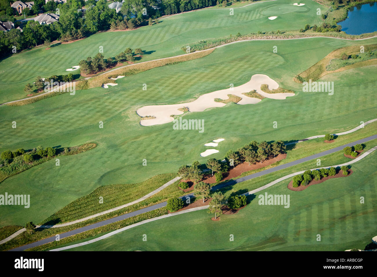 Aerial view of golf course landscape Virginia Stock Photo