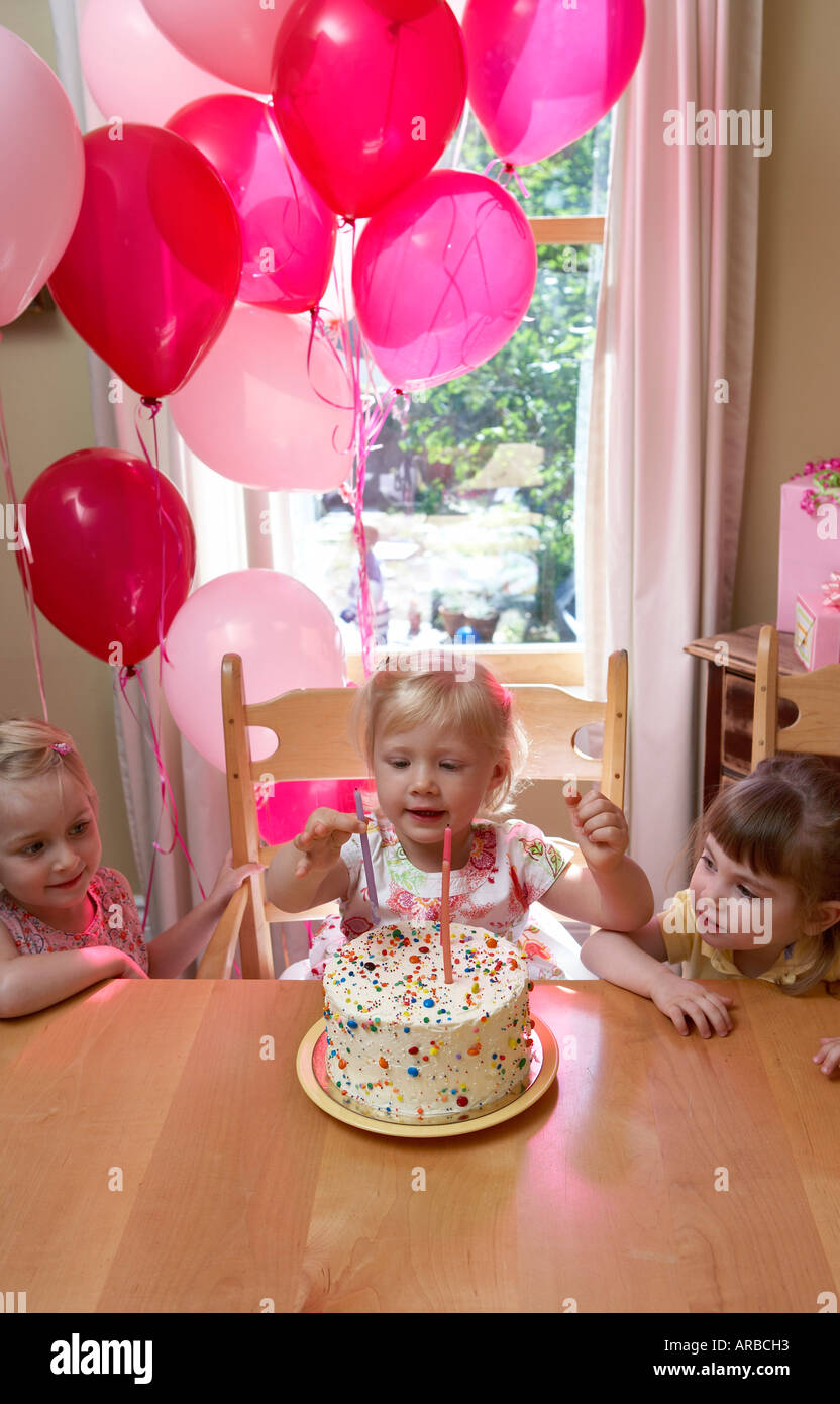 2 year old girl celebrating birthday hi-res stock photography and ...