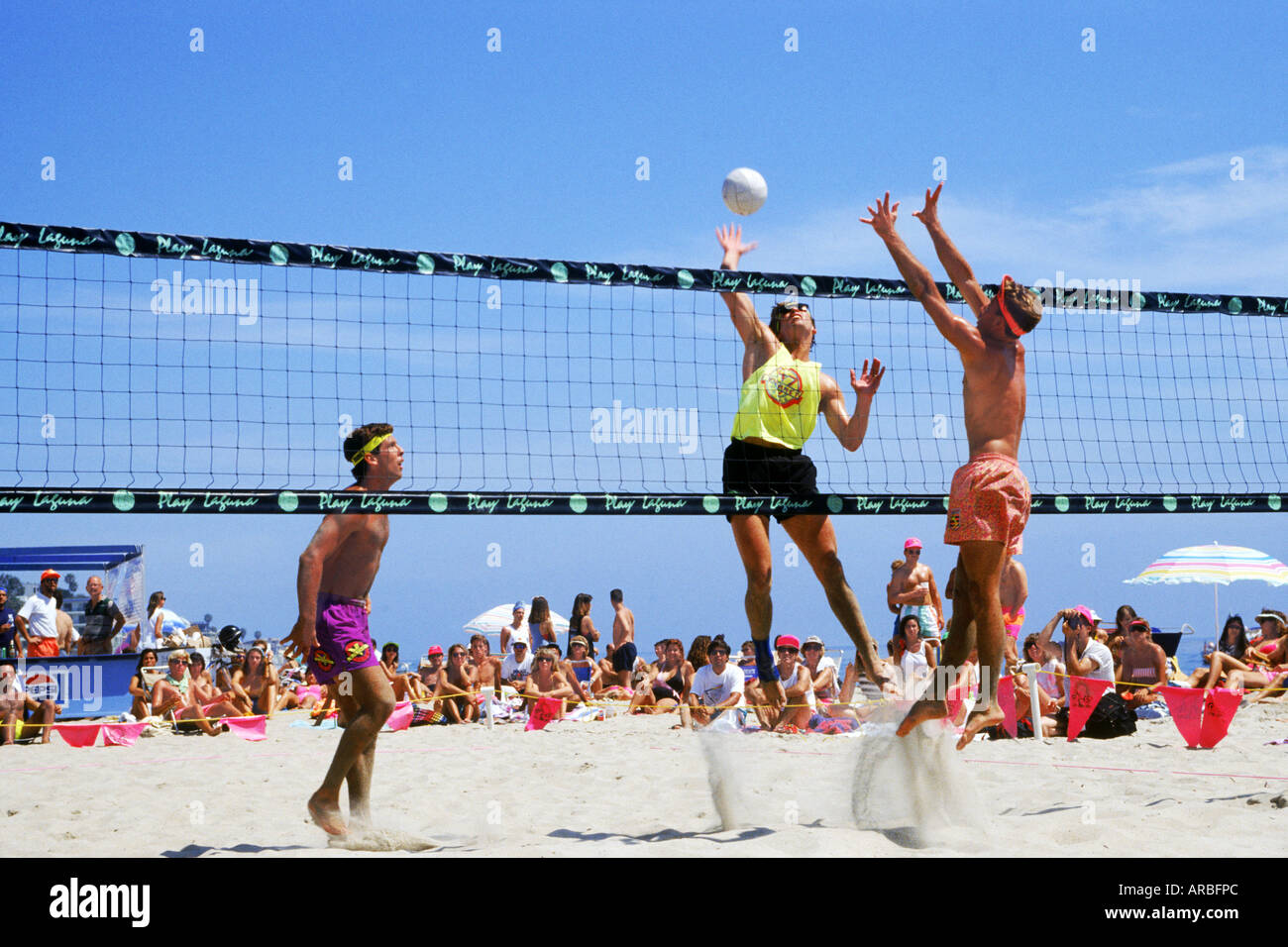 Men's annual beach volleyball tournament in Laguna Beach, California Stock Photo