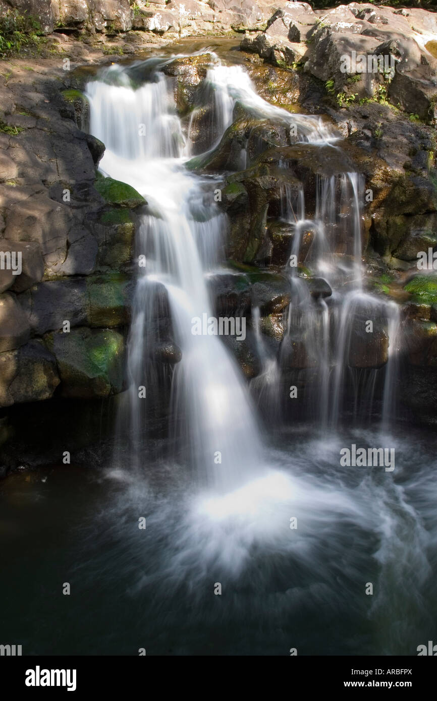 Ho'opi waterfall on Kaua'i, Hawai'i Stock Photo