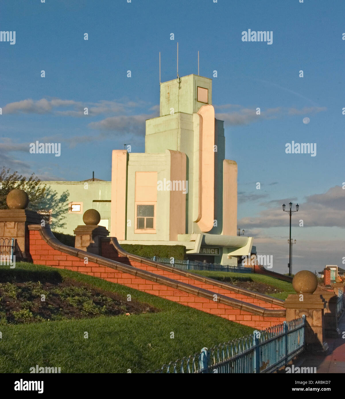 Art Deco style Amusement centre at New Brighton, Wirral, UK, summer