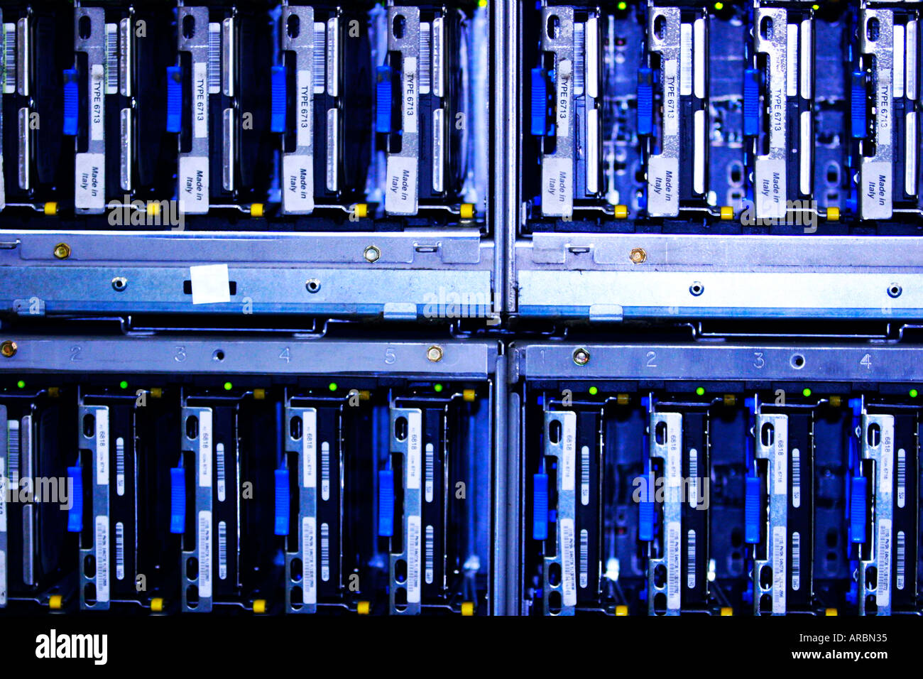 Blue Technology Slots Stock Photo