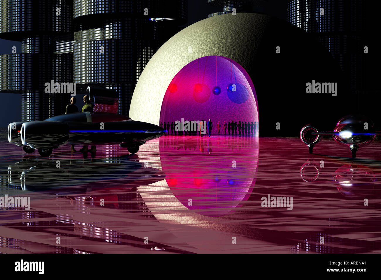 Futuristic night club Stock Photo - Alamy