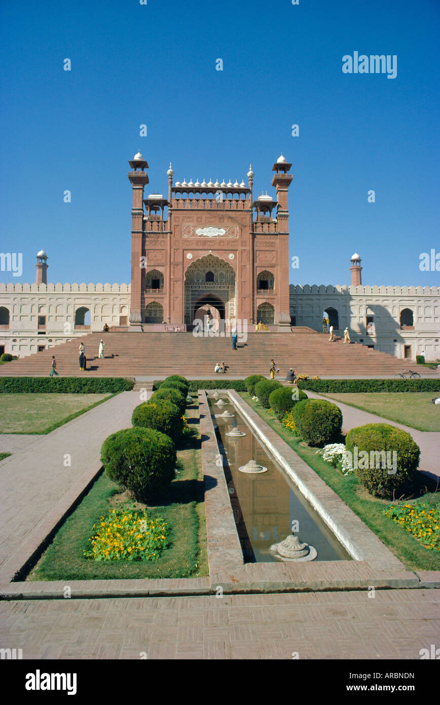 Gateway, Badshahi Mosque, Lahore, Pakistan Stock Photo