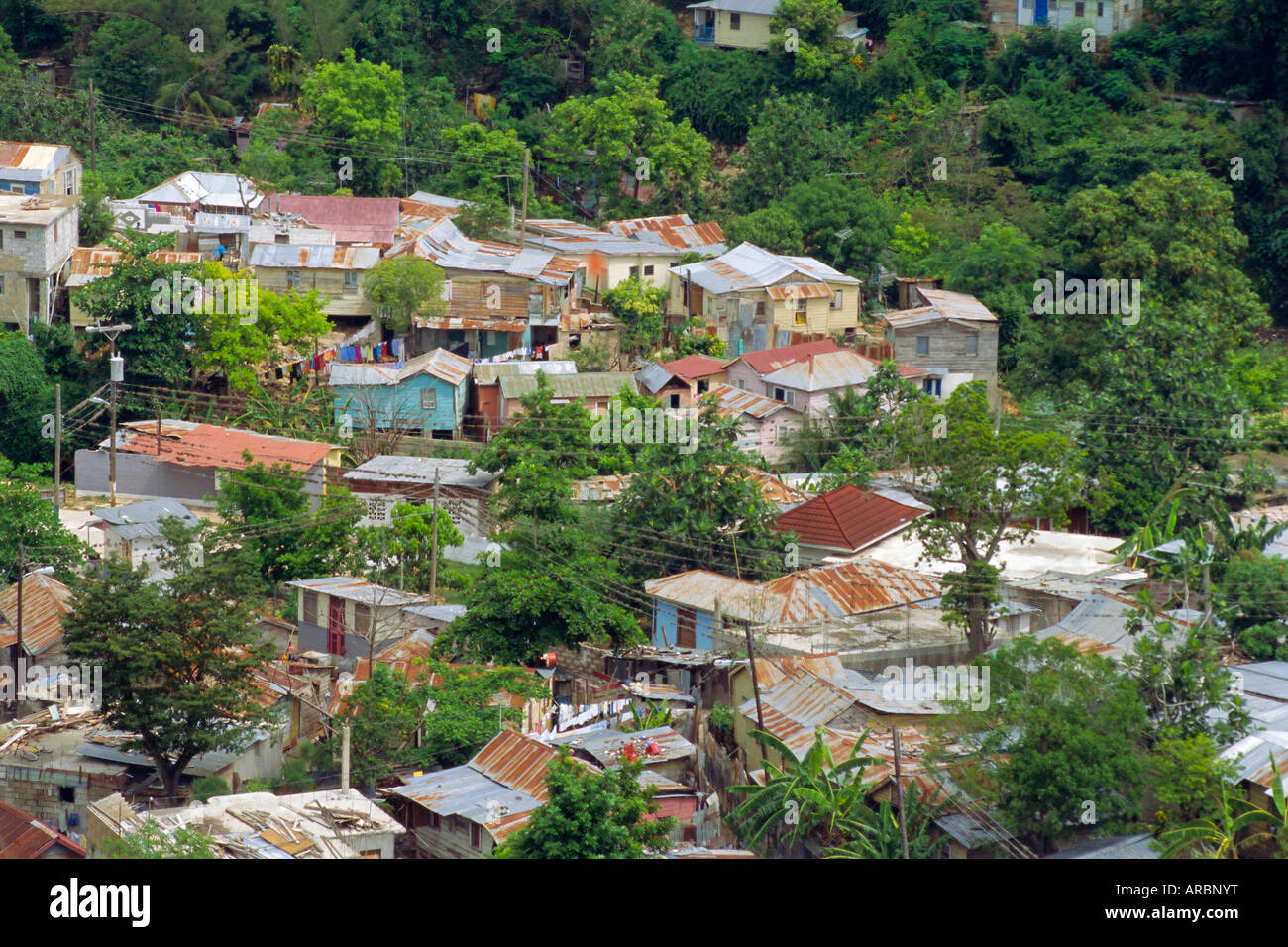 Shanty town, Montego Bay, Jamaica, Caribbean, West Indies Stock Photo