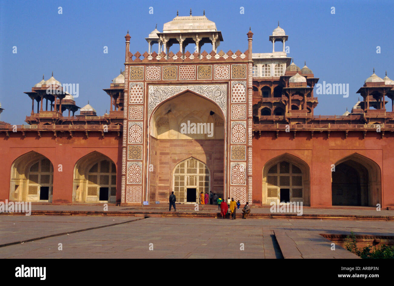 The Moghul emperor Akbar the Great's Mausoleum, built in 1602, at Sikandra, Agra, Uttar Pradesh, India Stock Photo