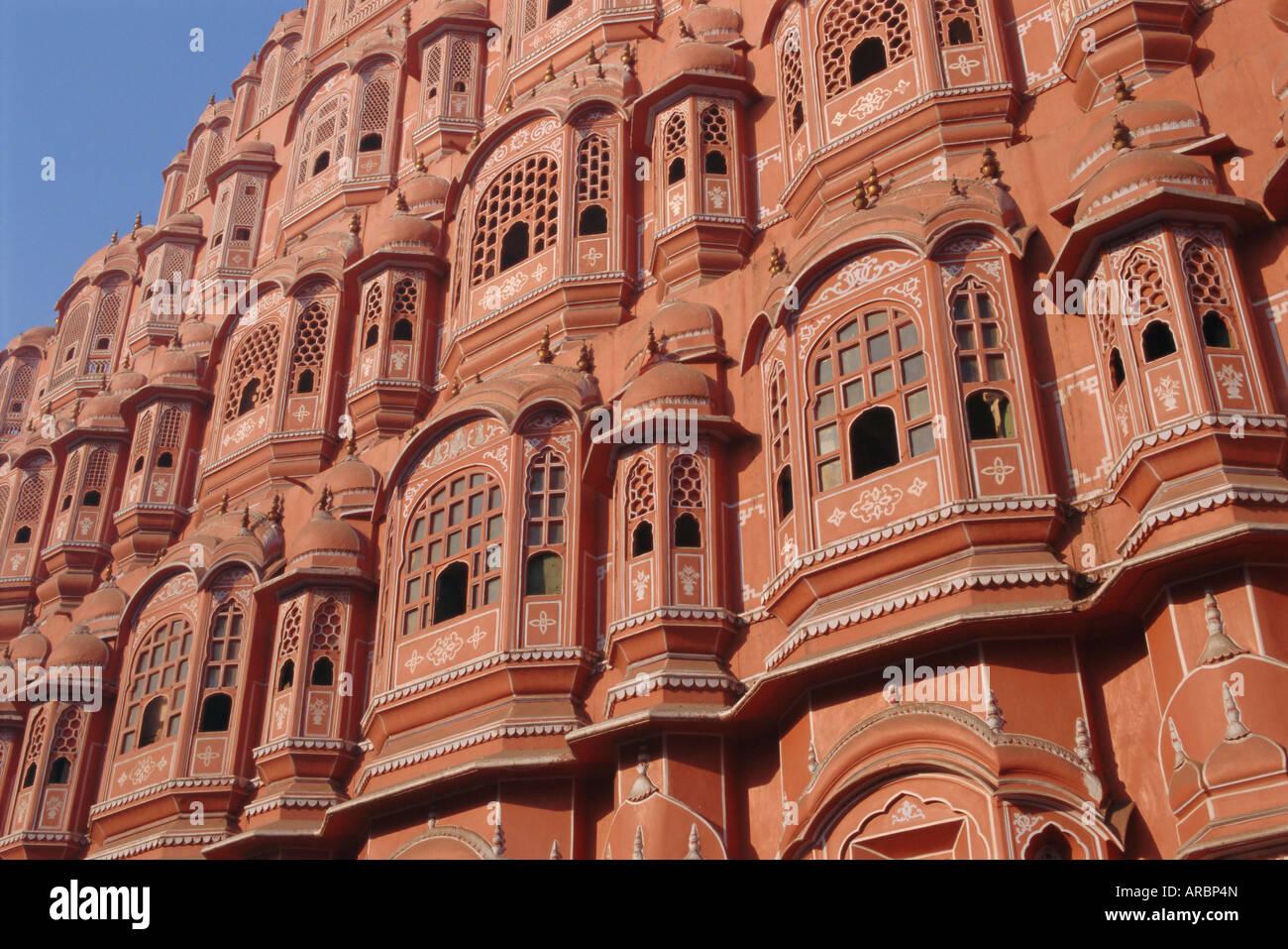 Hawa Mahal, Palace of the Winds, facade from which ladies in purdah looked outside, Jaipur, Rajasthan, India Stock Photo