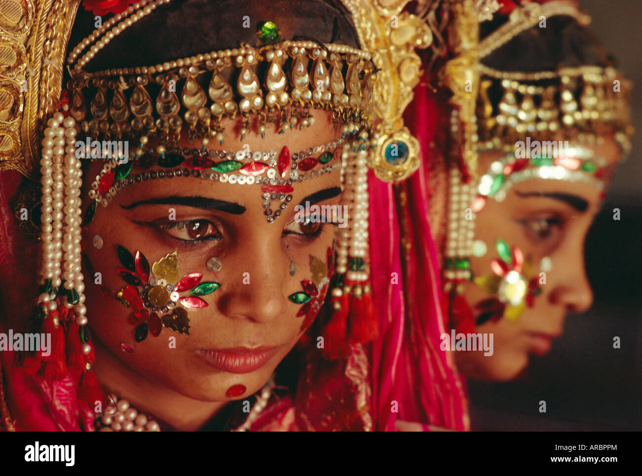 Portrait, the stage play of the great Hindu Epic, the Ramayana, Varanasi (Benares), Uttar Pradesh State, India Stock Photo