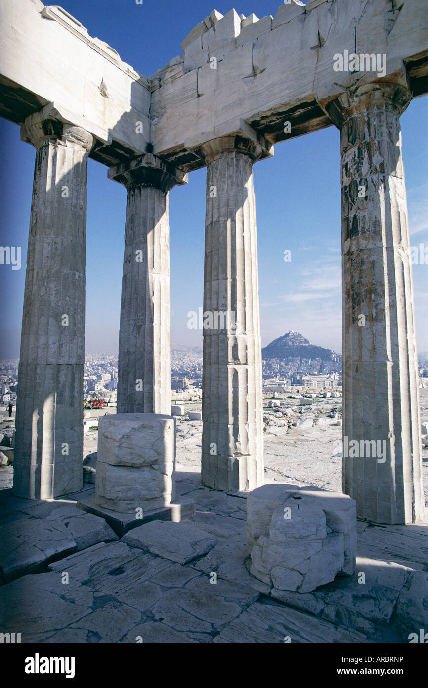 City from the Parthenon, Athens, Greece, Europe Stock Photo