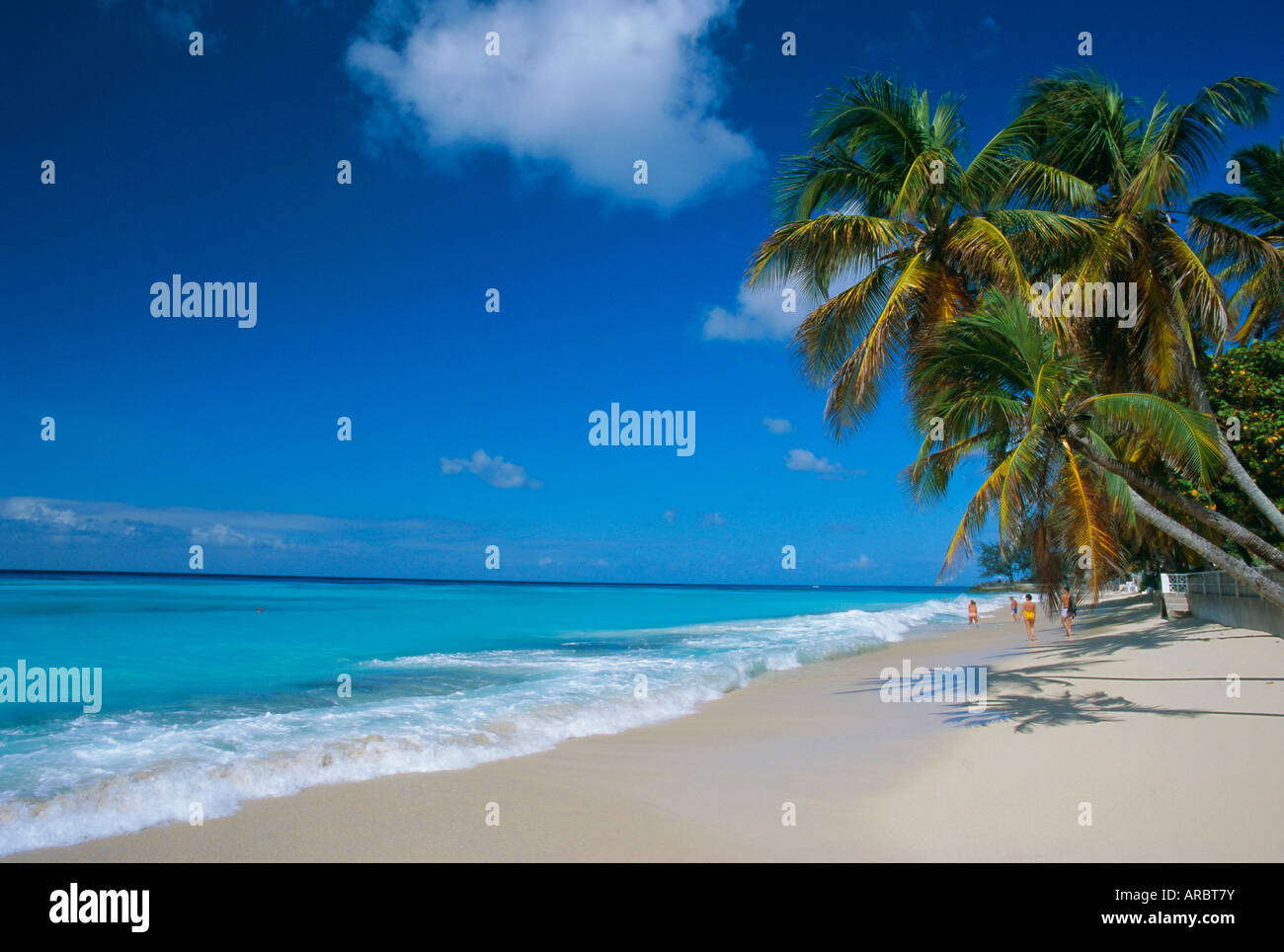 Worthing Beach on south coast of southern parish of Christ Church, Barbados, Caribbean, West Indies, Central America Stock Photo