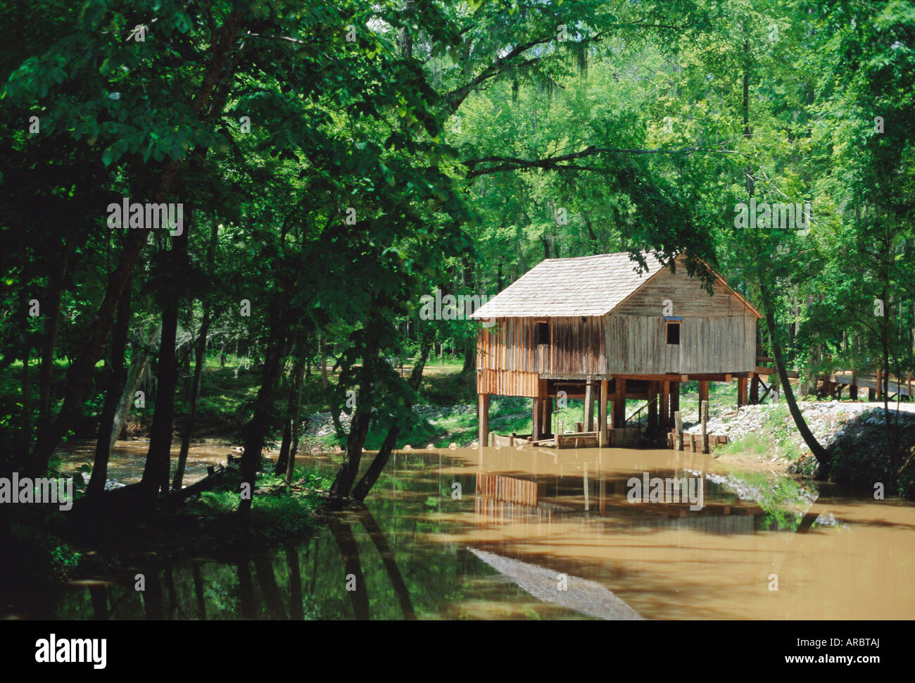 Restored mill near Riley in Monroe County, Southern Alabama, USA, North America Stock Photo
