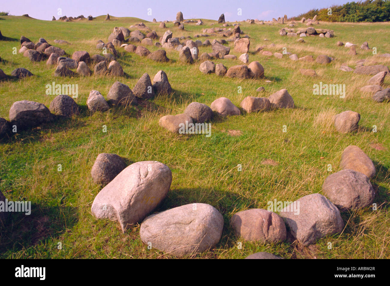 Lindholm Hoje, Viking grave site, near Alborg, Denmark, Europe Stock Photo