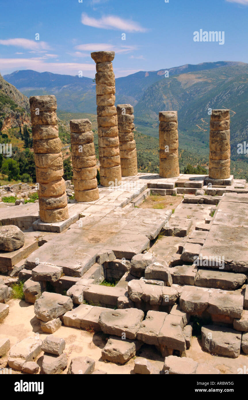 Temple of Apollo, Delphi, Greece, Europe Stock Photo