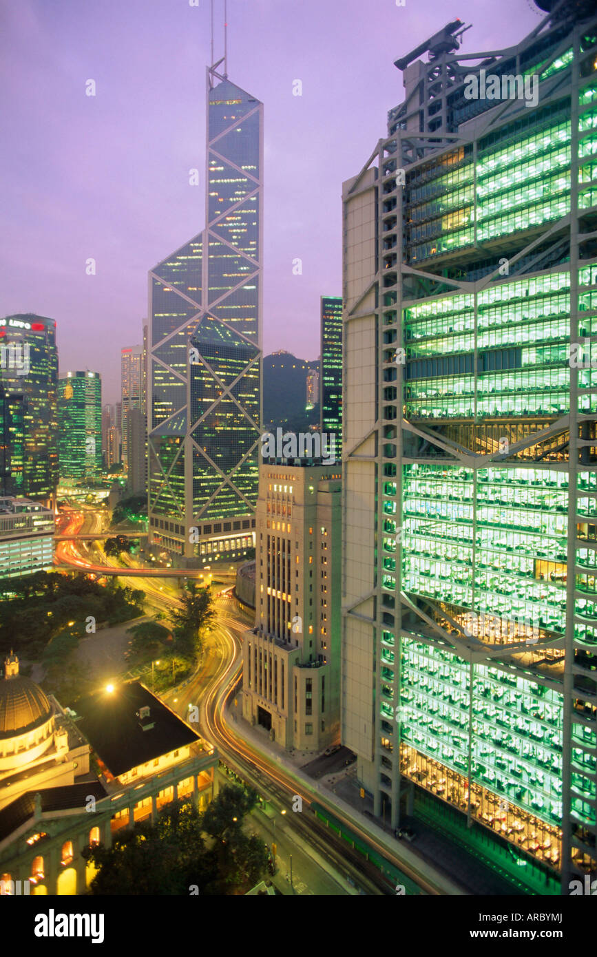 Central from Princes Building, Legco Bank of China, HK Bank, Hong Kong, China, Asia Stock Photo