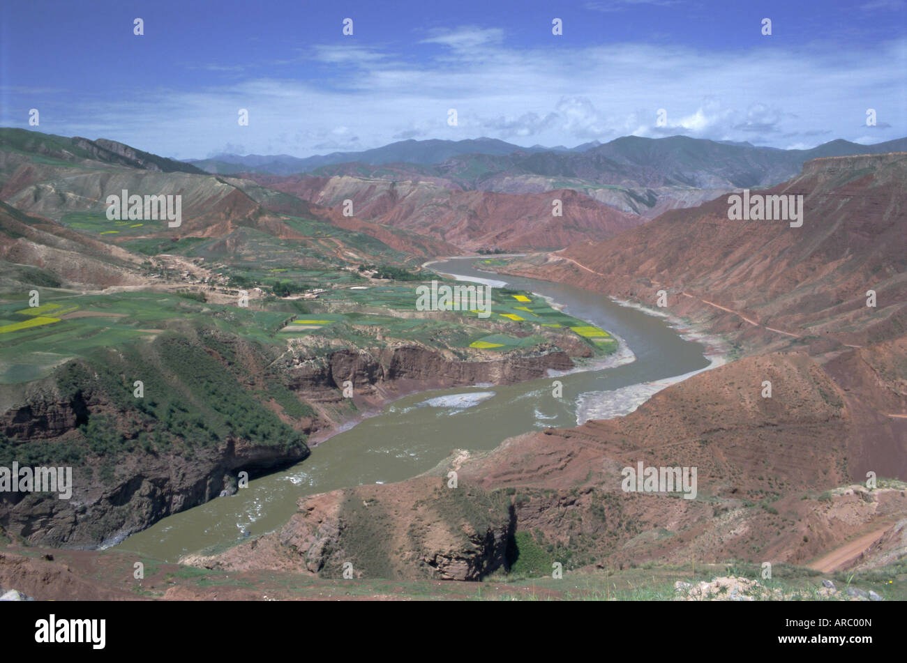 Yellow River (Hwang-ho), Eastern Qinghai, China, Asia Stock Photo