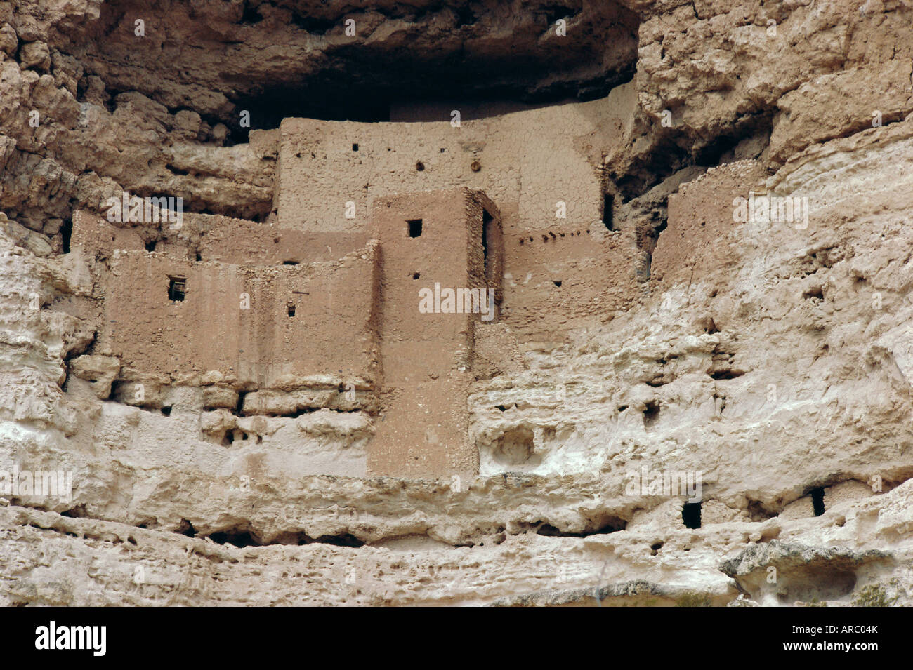 Montezuma Castle dating from 1100-1400 AD in limestone cliff, Sinagua, Arizona, USA, North America Stock Photo