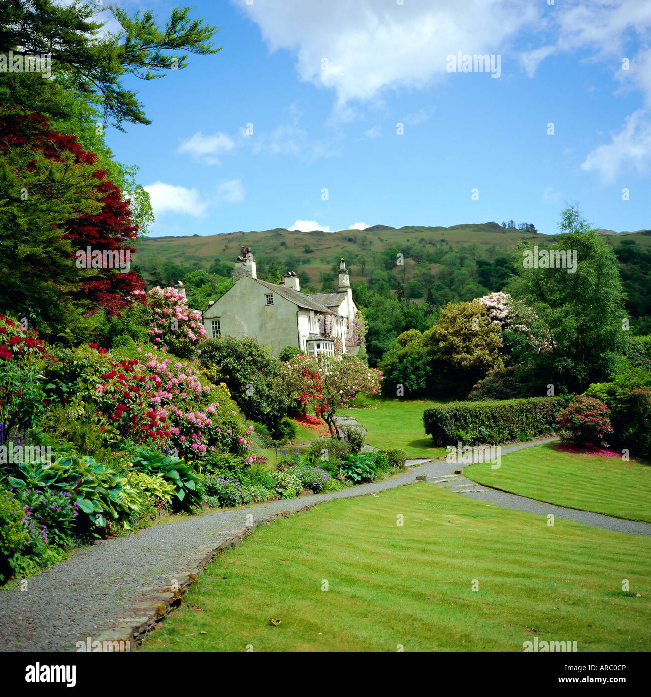 Rydal Mount, home of the poet William Wordsworth, Ambleside, Lake District, Cumbria, England, UK Stock Photo