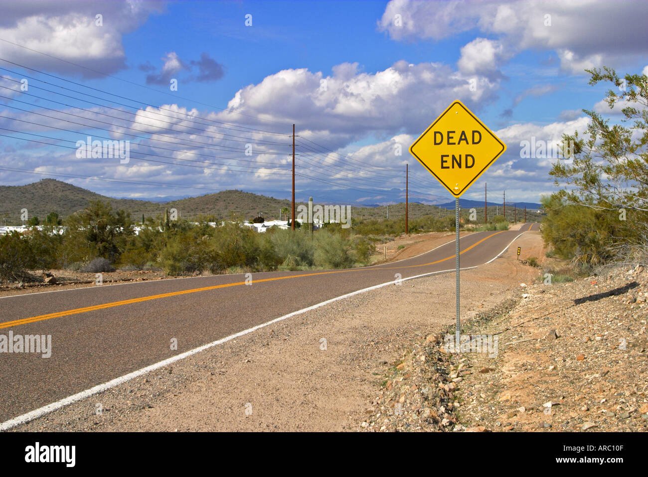 Dead End Road Sign Arizona USA Stock Photo