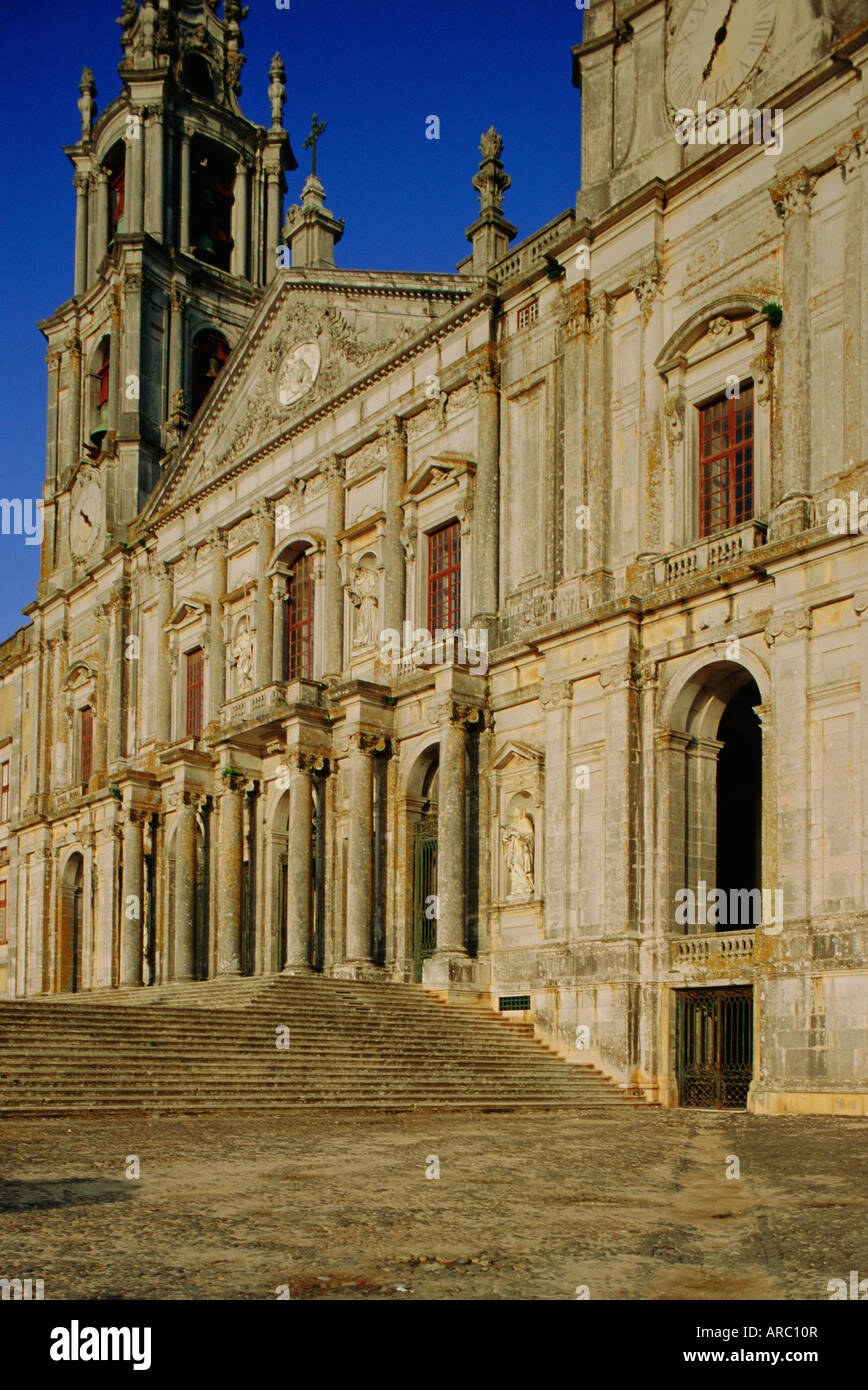 The main facade of the monastery, in marble dating from 1717-1730, Mafra, near Lisbon, Estremadura, Portugal, Europe Stock Photo