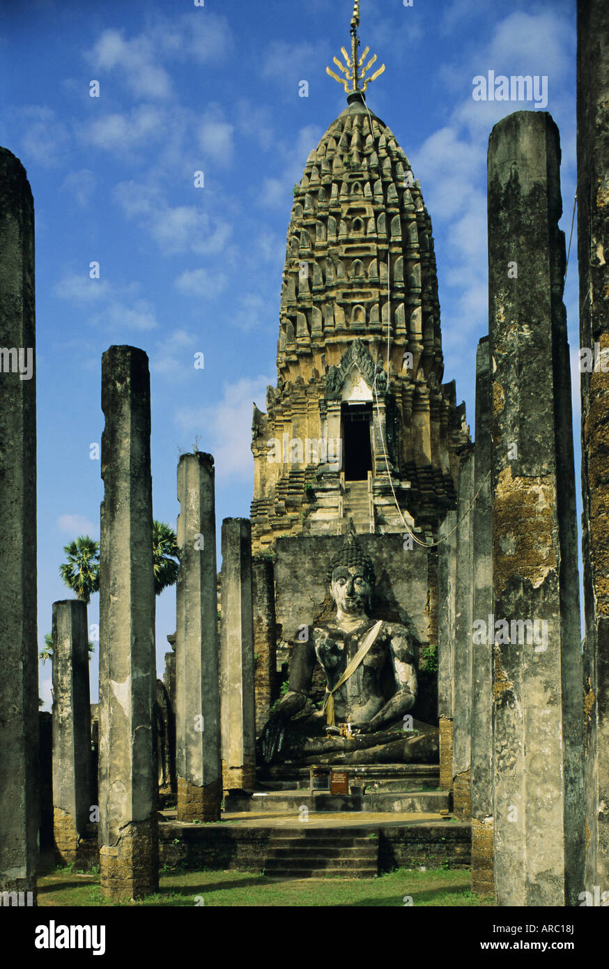 Buddhist temple, Wat Mahathat Chalieng, ruins of Si Satchanalai-Chaliang, Sukhothai Province, Thailand, Asia Stock Photo