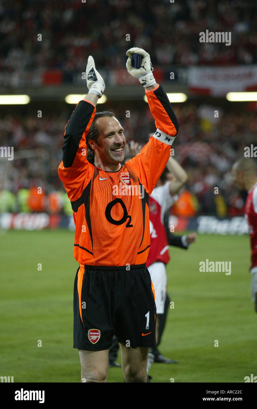 Arsenal winning the FA cup final at the millenium stadium in 2003 in wales Stock Photo