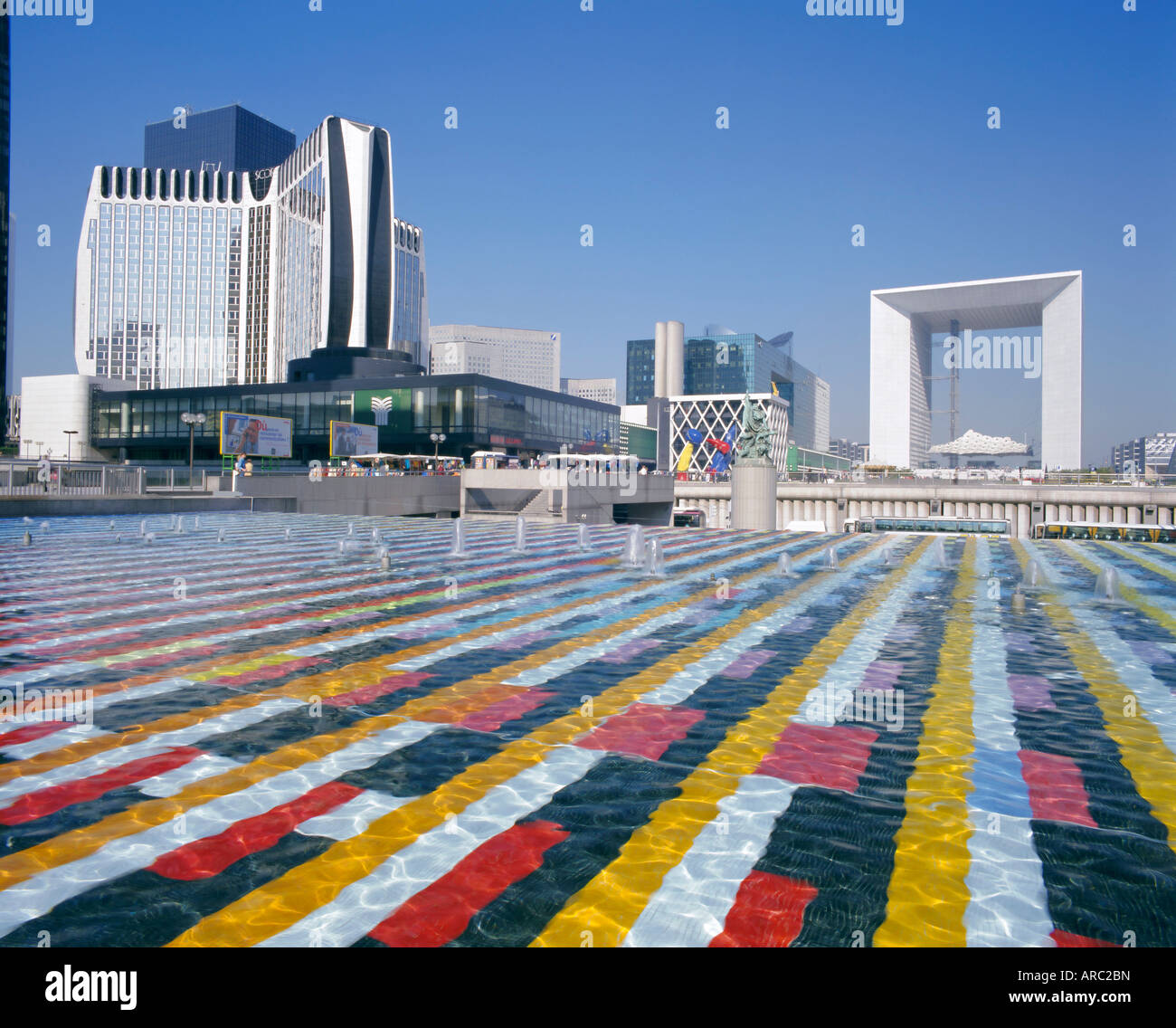 La Grande Arche, skyscraper city of La Defense, Paris, France, Europe Stock Photo