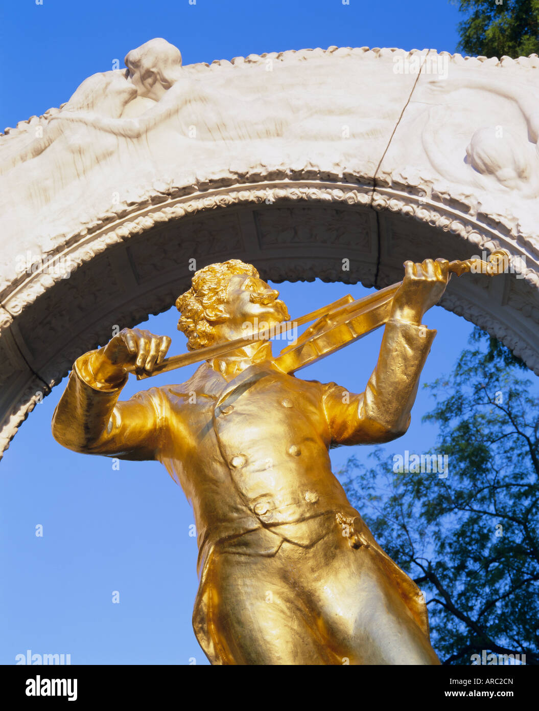 Statue on Strauss monument in Stadt park, Vienna, Austria, Europe Stock Photo