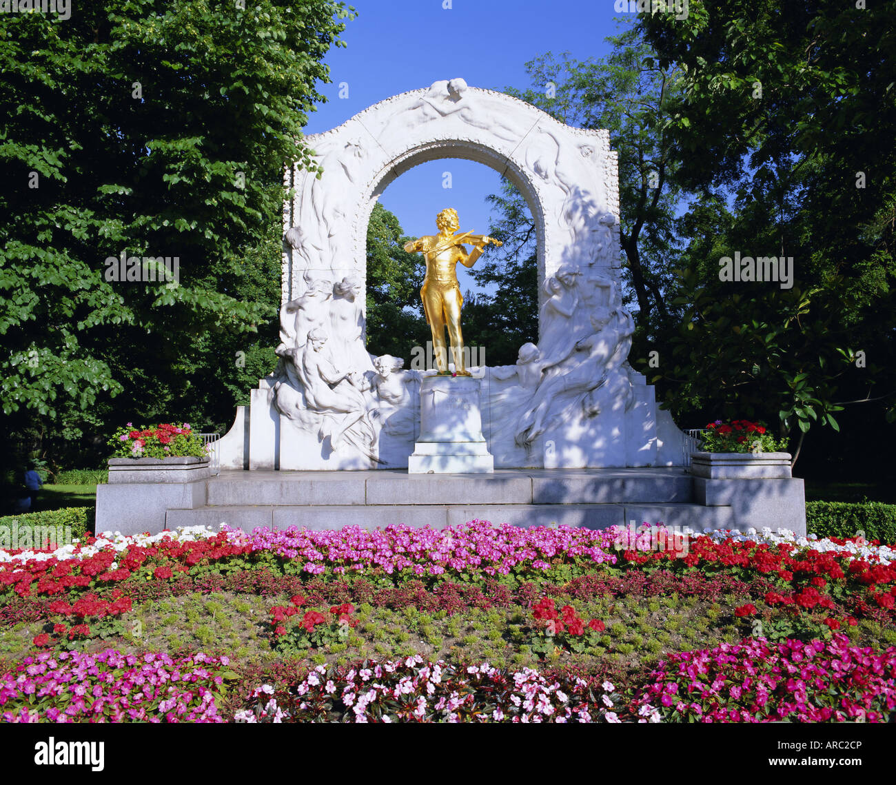 Strauss monument in Stadt park, Vienna, Austria, Europe Stock Photo