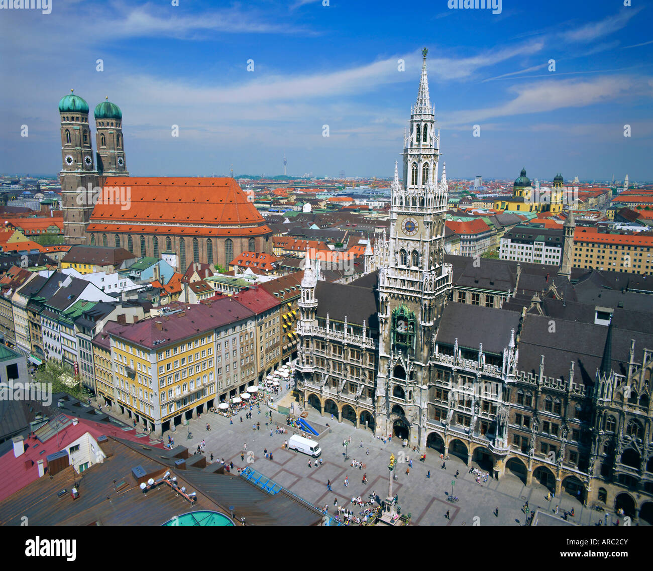 The Town Hall in Marienplatz, Munich, Bavaria, Germany, Europe Stock Photo