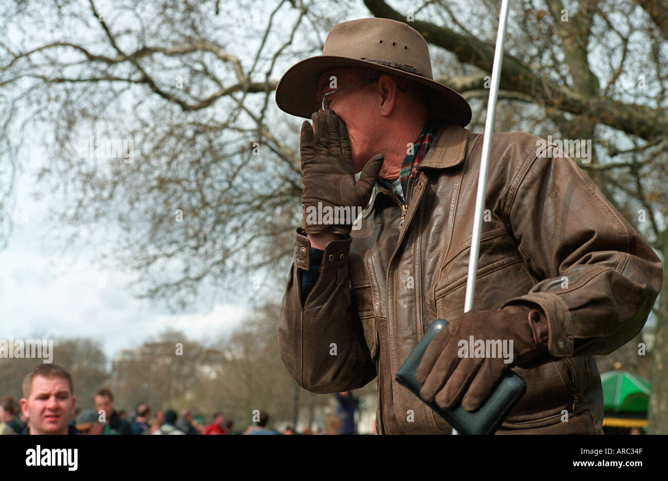 Australian preacher at Speakers Corner Hyde Park London Stock Photo Alamy