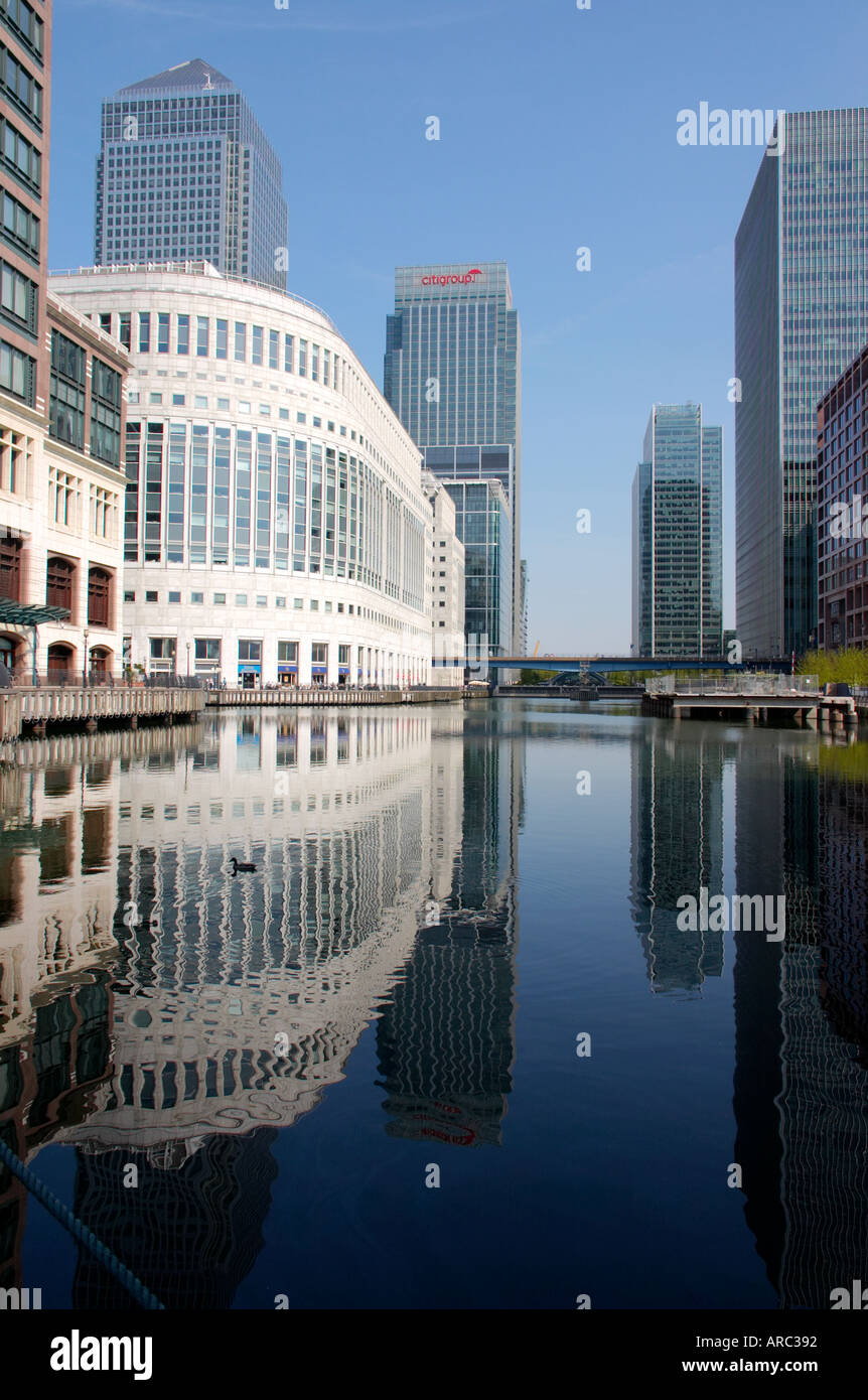 Canary Wharf in Docklands London England Britain UK offices modern ...