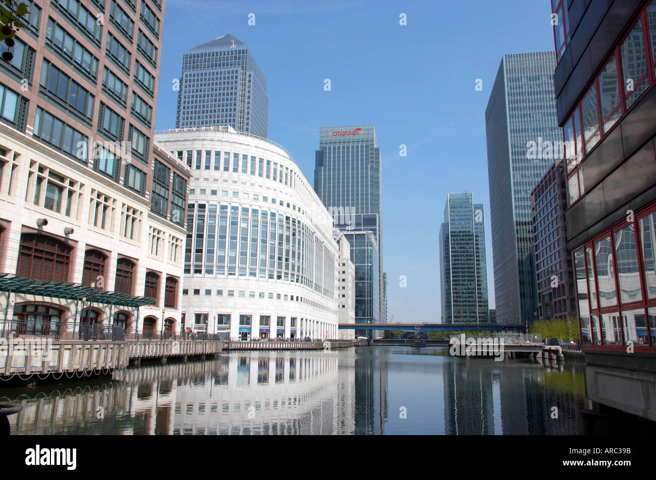 Canary Wharf in Docklands London England Britain UK offices modern ...