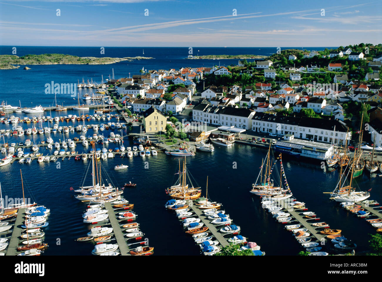 Risor, white town on the Skagerrak, South Coast, Norway, Scandinavia, Europe Stock Photo