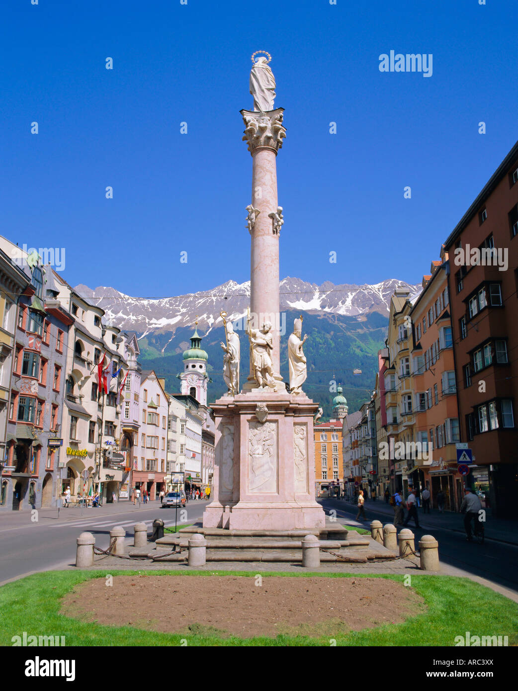Annasaule monument in the centre of Innsbruck, Tirol, Austria Stock